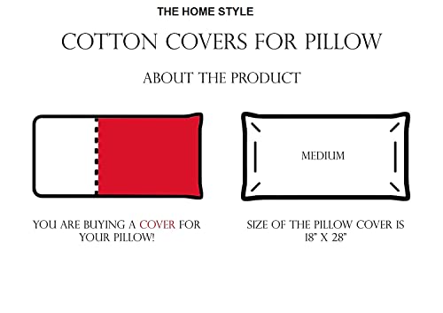 Image of THE HOME STYLE Solid Cotton Feel Pillow Covers (18 x 28 inches, Set of 2 Pcs) | 300 TC | Super Soft & Smooth (Denim)