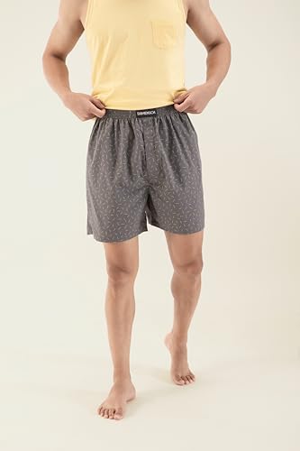 Image of DaMENSCH Regular Fit Solid 100% Soft & Durable Cotton Boxer Shorts Dual Pockets Anti-Bacterial Moisture Wicking Microfibre Waistband Ultra-Light Boxers for Men