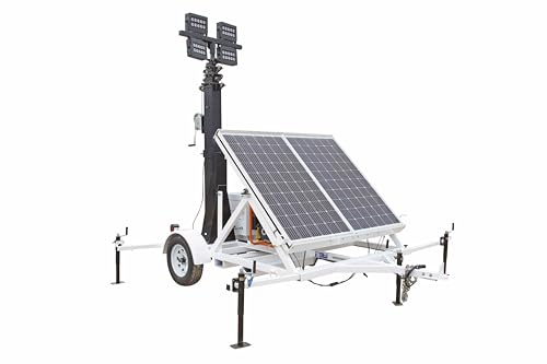 1060 Watt Solar Tower - 30' Mast - (4) 100W Lamps - Backup Diesel Genset - Timer and Dusk/Dawn - 120V