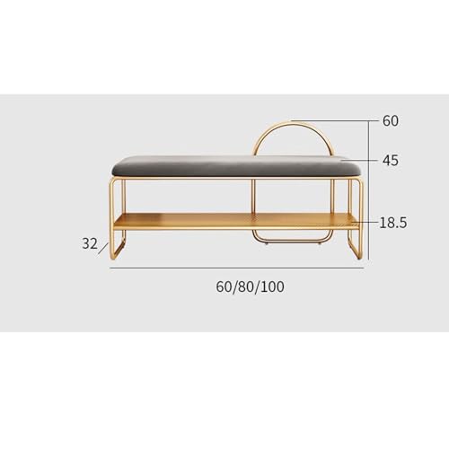 Tabouret à chaussures de luxe léger en velours pour chambre
