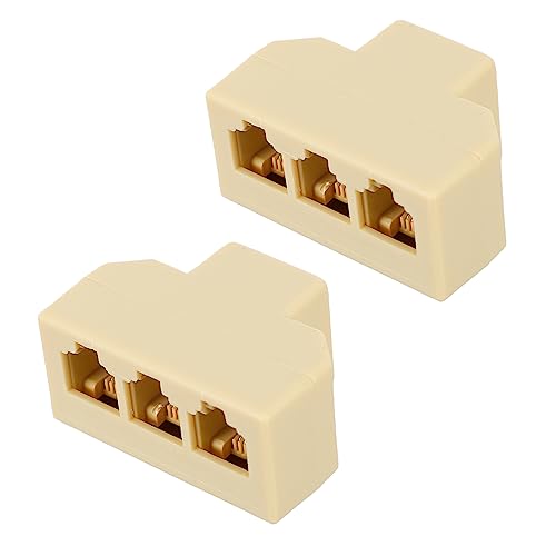 KONTONTY 2pcs Socket Adapter Way Landline Splitter Telephone Converter for -Phone Use Compact Design for Home Office Call Functionality