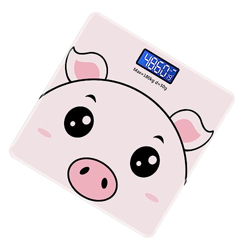 IWOWHERO Báscula Digital Inteligente Rosa para Adultos y Precisa y Duradera para Control de Peso Corporal Estable y Multifuncional Sin Pilas Incluidas