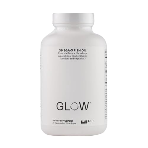 LTH Glow Omega-3 Fish Oil - Trusted by Life Time Fitness Members - NSF Certified for Sport - Supports Brain & Heart Health - Aids Healthy Skin, Hair & Nails - Gluten Free & Soy Free - 120 Softgels