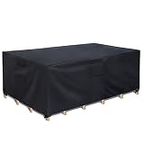 Picture of Rosoenvi Patio Furniture Covers, 600D Outdoor Furniture Cover Waterproof, Patio Cover for Outdoor Furniture, Table and Chair Set Covers for Rainy, Snowy and Sunny, 98 x 78 x 32 Inch