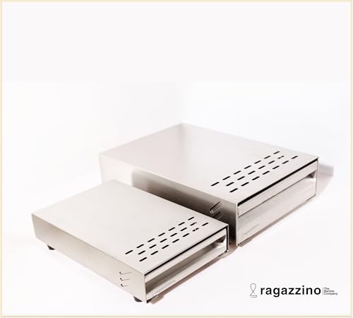 Foto von ragazzino Abklopfbehälter aus Edelstahl | Sudschublade für Espresso Siebträgermaschine | Abschlagkasten mit herausnehmbarer Abklopfstange | Knock Box 280x180x64mm