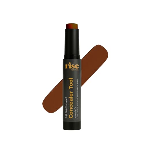 Image of Concealer Tool | Concealer Stick with SPF 30 & Vitamin E | Covers Dark Circles, Acne Scars, Spots & Hickeys | Sweat-Resistant Concealers For Men for Daily Wear | Dark Shade