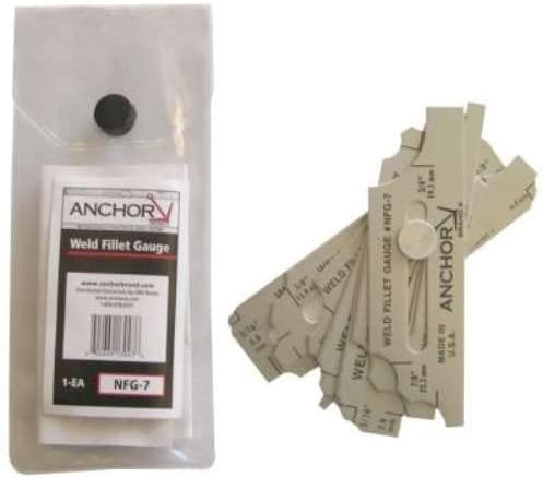 Weld Fillet Gauge with Case, 22 Gauge Size, Stainless Steel