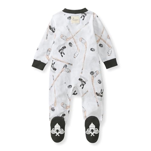 Image of Burt's Bees Baby unisex-baby Sleep & Play, Organic One-piece Romper-jumpsuit Pj, Zip Front Footed Pajama