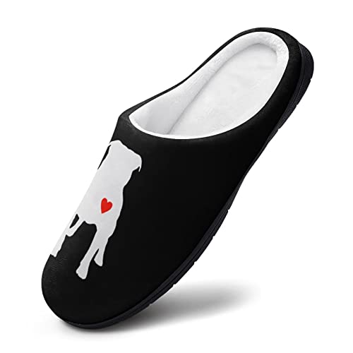 Pitbull Heart Women's Cotton House Slippers Lightweight Anti-skid Shoes Rubber Bottom Sole for Indoor/Outdoor3
