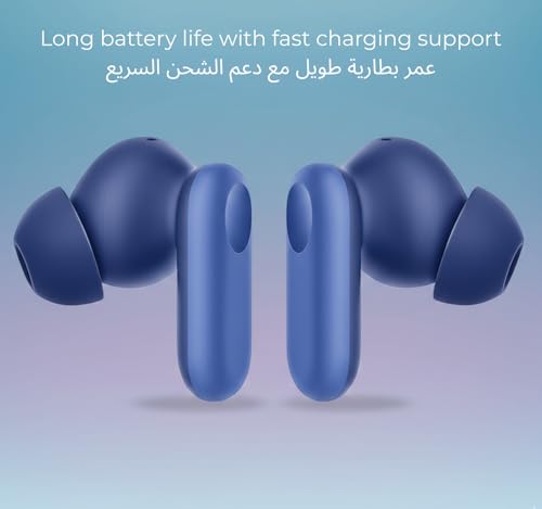 Image of Original Buds 2R for OnePlus Nord Wireless Earphones Equipped Mic 12.4mm Drivers Noise Reduction Long Battery 38Hr Deep Bass Fast Pair Clear Call Lightweight in-Ear Type C Charging (Blue)