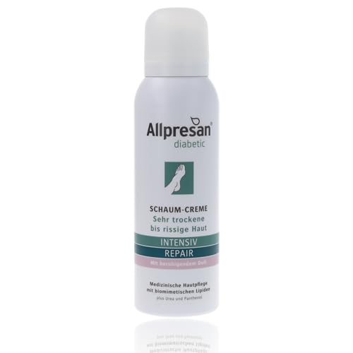 Allpresan diabetic Intensiv & Repair Schaum-Creme mit Urea bei sehr rissiger und trockener Haut, 125 ml Creme