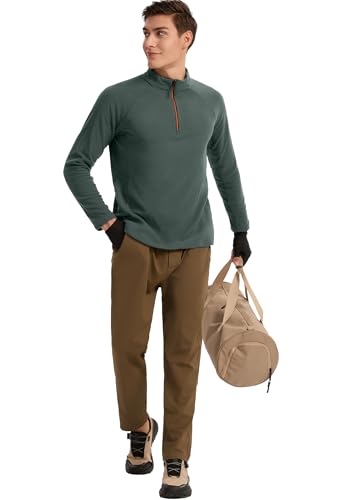 Men's 1/4 Zip Micro-fleece Pullover, Outdoor Casual Sweatshirt Golf Quarter Zip for Fall, Winter3