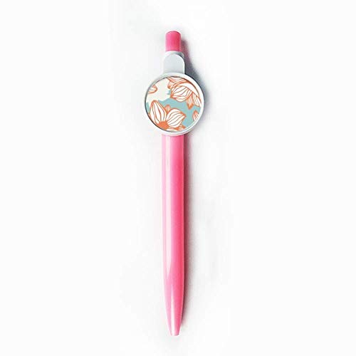 Stylo à bille rétractable fleuri orange et bleu pour l'écriture quotidienne