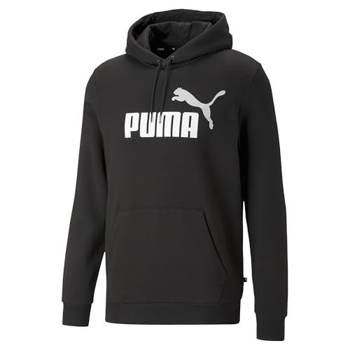 Image of Puma Cotton Men Ess Big Logo Hooded Neck Hoodie Fl (S) Mineral