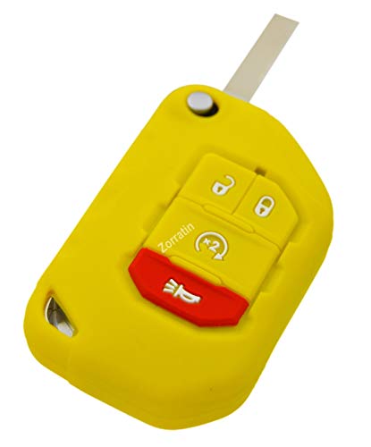Image of Silicone Remote Key Fob Case Covers Protectors for Jeep Wrangler Rubicon 392 JL JLU Wagoneer Gladiator JT Flip Fold Remote