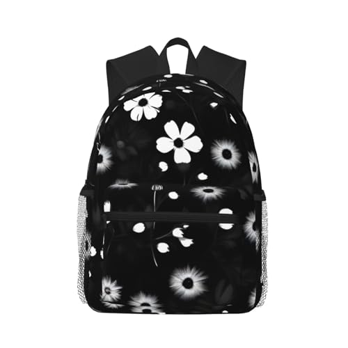 Sac à dos floral noir et blanc léger idéal pour vos séances de gym et camping