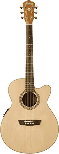 Guitare Washburn Folk Harvest G7SCE natural - Les Beatles, Paul McCartney, John Lennon, RIngo Starr, George Harrison Guitare Washburn Folk Harvest G7SCE natural