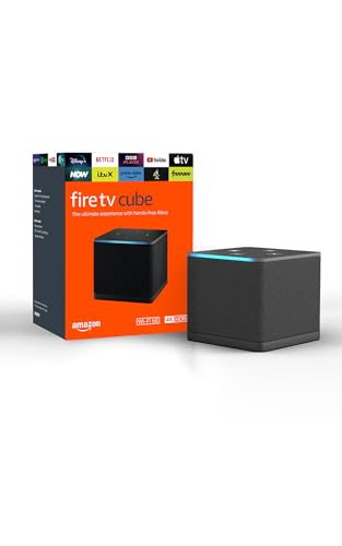 Amazon Fire TV Cube (Newest gen) | Hands-free streaming media player with Alexa, Wi-Fi 6E, 4K Ultra HD