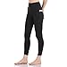 Colorfulkoala Women's High Waisted Yoga Pants 7/8 Length Leggings with Pockets (M, Black)