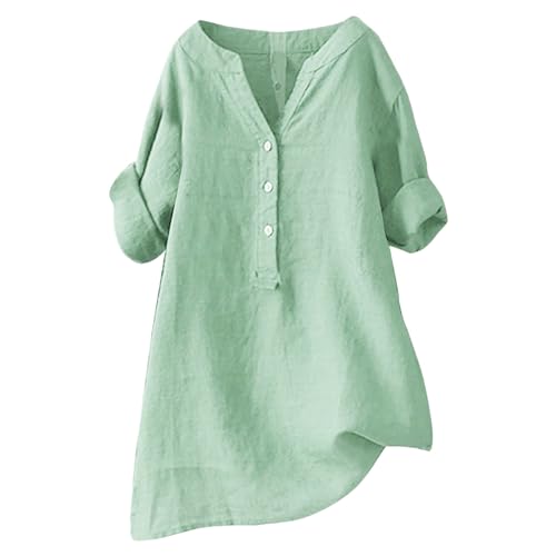 Cute Boho Cotton Linen Shirt for Women 2026 Spring Summer