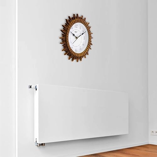 Image of Matiz Analog 30 cm X 30 cm Wall Clock | Brown | with Glass | Standard| 05 Brown
