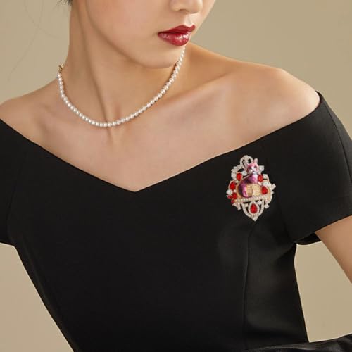 Image of Fashion Cute Crystal Animal Brooch Pins for Women Girls Cat Bird Corsage accessory Pin delicate accessory Party Ceremony