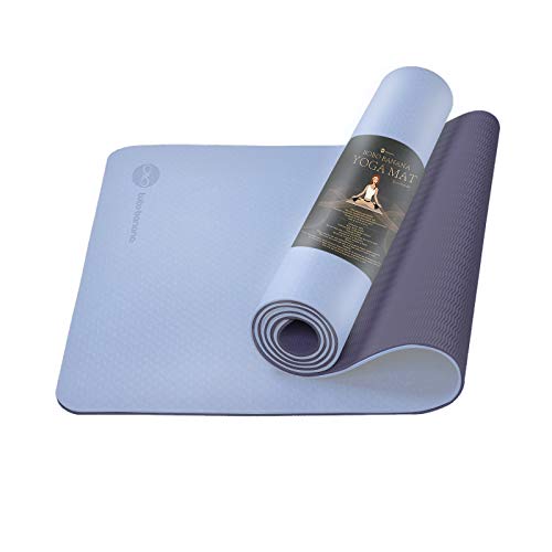 bobo banana Yoga Mat, TPE Non-Slip Fitness Mat Dual Color Exercise Mat for Yoga Gymnastics, Pilates & Floor Exercises (Gray)