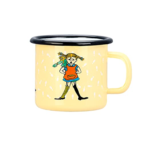 Pippi Langstrumpf Tasse, Emaille, 250ml, Trinkbecher für Kinder, Jungen, Mädchen