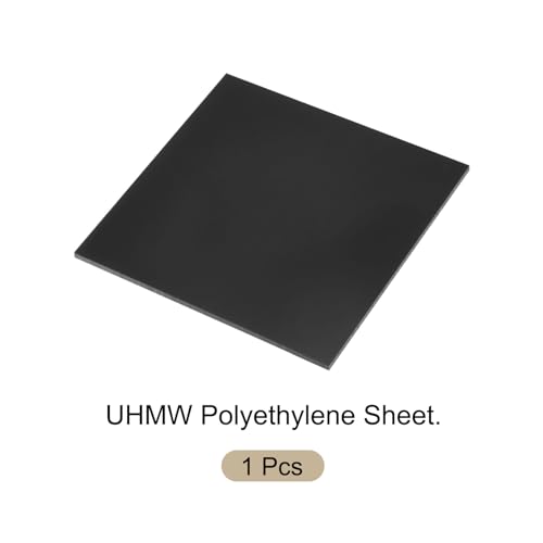 Image of 8 x 8 Inch UHMW Polyethylene Sheets, 5 /32 Inch Thick Ultra High Molecular Weight Black Plastic Sheet [for Home, Industrial]