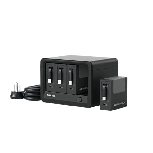 Gitryin 12-in-1 Desktop Charging Station with 3 Retractable Type-C Chargers and 1 Lightning Charger...