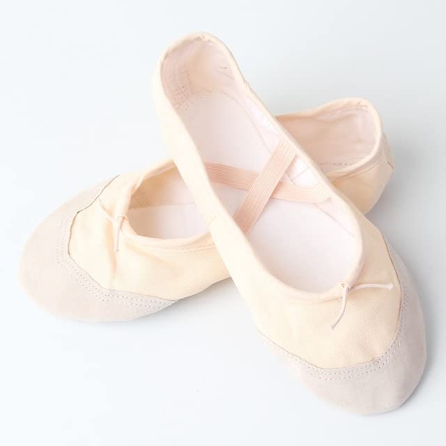 Zapatos de Baile de Ballet para niñas Zapatillas de Ballet de Suela Blanda de Lona para niños Zapatos de práctica cómodos para niños Zapato de Bailarina para Mujeres (Color : Beige, Tamaño del zapat
