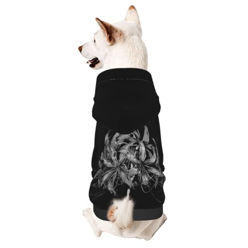 犬服 彼岸花 花柄 パーカー ペット服 犬の服 犬用 ペット用 小中型犬 洋服 猫服 秋冬 冬服 保温 防寒 防風 柔らかい 暖かい ドッグウェア ペットウェア 脱毛保護 お散歩 お出かけ 可愛い 人気 ファッション おしゃれ