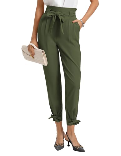 Image of GRACE KARIN Womens Casual High Waist Pencil Pants Paper Bag Pants for Work