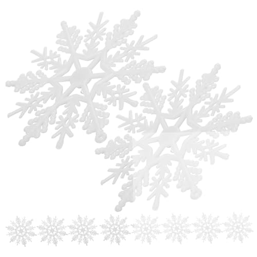 ibasenice Christmas Snowflake Decorations 10-Piece Plastic Snowflakes Indoor Outdoor Decor