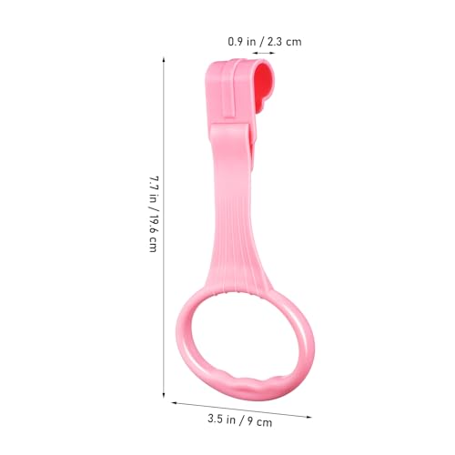 Image of Veemoon Baby Pull up Rings for Playpen, 4Pcs Newborn Crib Pull up Rings Infant Stand Practice Handles Baby Learn to Walking Tool - Ergonomic Handles - White Pink Toddler Walking Support Accessory
