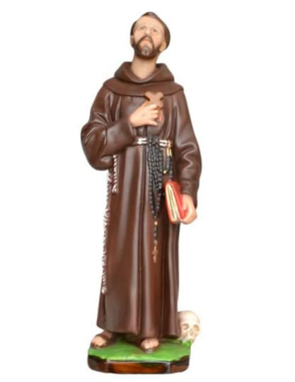 Generico ArteSacraCaravaggio Statua di San Francesco d'Assisi cm 40 (15,74 inches) in resina decorata a mano di produzione artigianale italiana