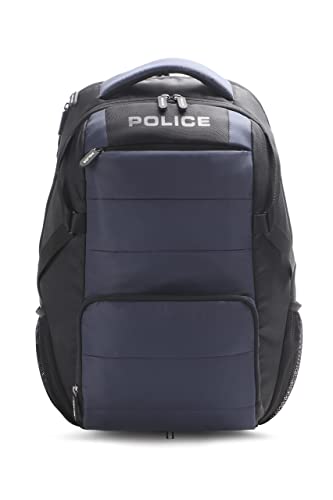 POLICE Polyester 35 Ltr Laptop Big Low Spec Laptop Backpack – Black/Navy