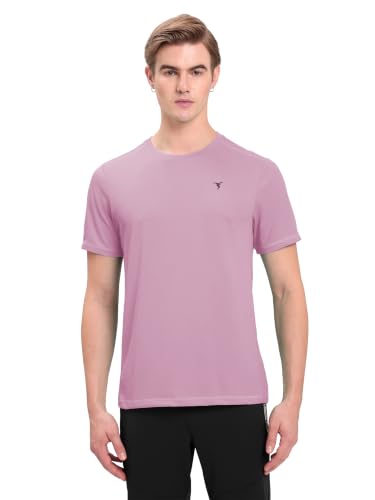 Image of TECHNOSPORT Men's Slim Fit Polyester Activewear Sports T-Shirt with Moisture-Wicking Comfort for Workout, Running & Gym