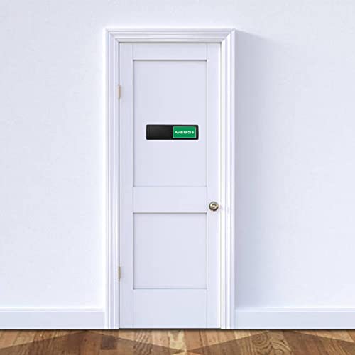 Image of in Use or Available Sign,Vacant Occupied Sign for Home Office Hotles Hospital Restroom, Vacant Occupied Slider Door Indicator Tells Whether Room in Use or Available,Non-Scratch Magnetic Slider Door Indicator Signs, 7'' x 2'' - Black