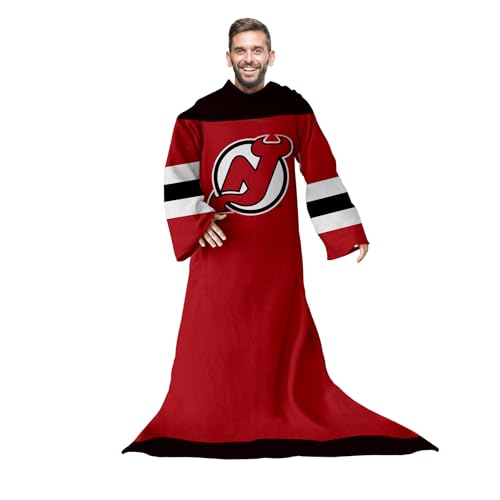 Snuggie New Jersey Devils The Original Wearable Blanket with Sleeves | Super Soft Fleece | As Seen on TV | Officially Licensed NHL Gear