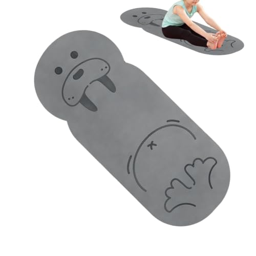 Esterilla de yoga con patrón de animales, esterilla portátil para gimnasio y casa