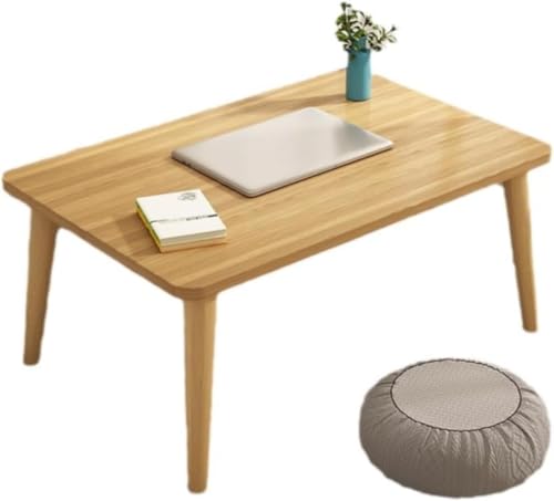 【Biizhe】ローテーブル 木製 小さめサイズ 頑丈 簡単組み立て リビング 北欧 和室 畳 事務 勉強 食事 用途 センターテーブル ちゃぶ台 テーブル製品 (ナチュラル,70x48x35cm)