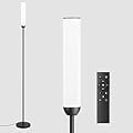 LED Floor Lamp with Remote Control, 65" Standing Lamp with Stepless Adjustable 3000K-6500K Colors & 5%-100% Brightness, Foot Switch(Black)