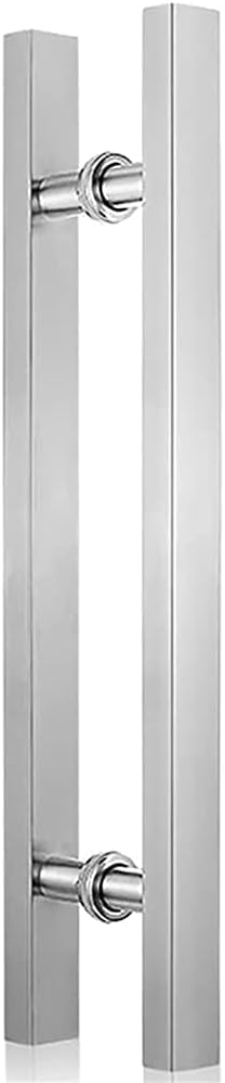 Poignée de porte de douche inox carré 80x60cm argenté coulissante