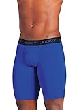 Jockey Sport Men's Underwear Microfiber 10' Midway Brief, Outrageous Blue, S