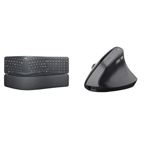 Logitech Ergo K860 Teclado & Trust Yuno Ratón Vertical Inalámbrico