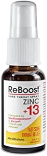 ReBoost Zinc +13 Maximum Relief for Sore Throat Fast-Acting Natural Homeopathic Ingredients Help Calm Cold & Flu Symptoms & Whole Body Discomfort - Cherry Spray - 0.68 oz