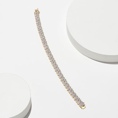 Amazon Essentials Yellow 18K Gold Plated Sterling Silver Genuine Diamond Hearts Bracelet for Women, 7.25" (0.1 cttw, I-J Color, I2-I3 Clarity) - Hypoallergenic Nickel-Free Women's Jewelry4