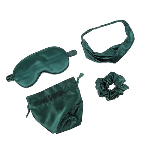 FRCOLOR 1 セット アイマスクセット sleeping mask sleep mask カーリングカチューシャ 目隠し ヘアシュシュ スリープアイパッチ ファブリック Green