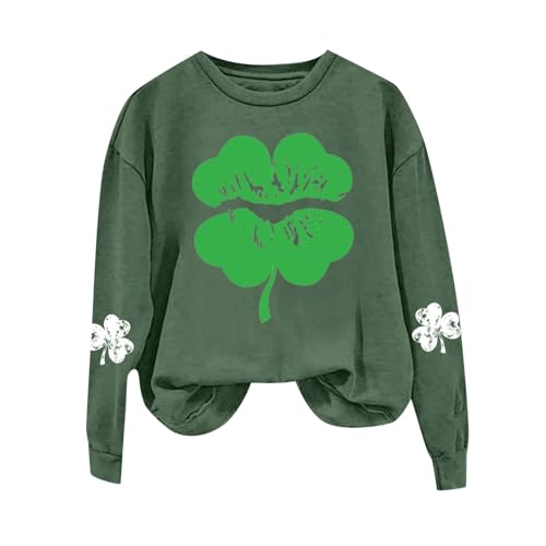 Sweatshirt jogging vert pour femme XXL à imprimé trèfle graphique